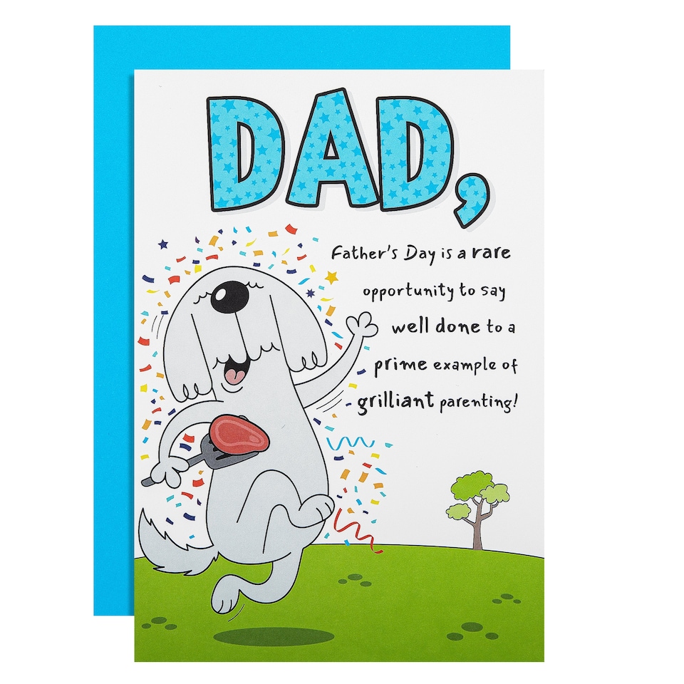 image 1 of Hallmark Father's Day Card For Dad - Funny Dog And Steak Design