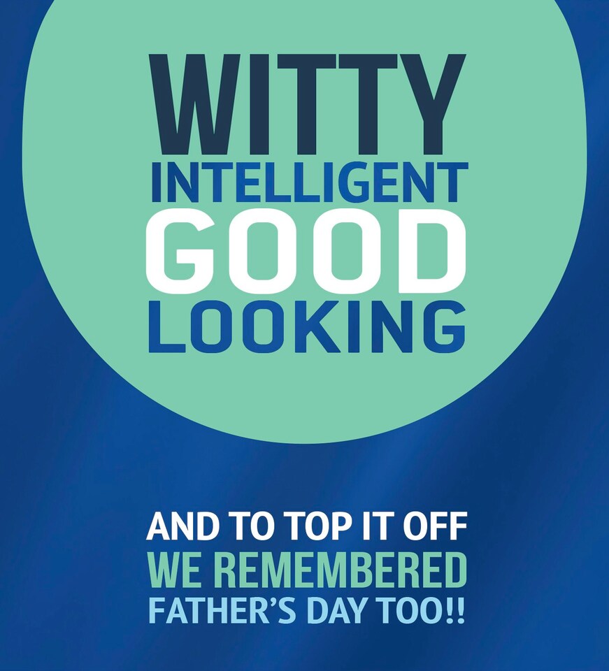 image 1 of Fathers Day, Witty, Intelligent, Good Looking- Funny Father's Day Card