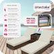 image 2 of Sun Lounger Set - 2 loungers, 1 side table, aluminium frame, adjustable backrest, rain cover Brown