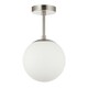 image 2 of Traditional Glass Globe IP44 Bathroom Ceiling Light Fixture in Satin Nickel | Silver