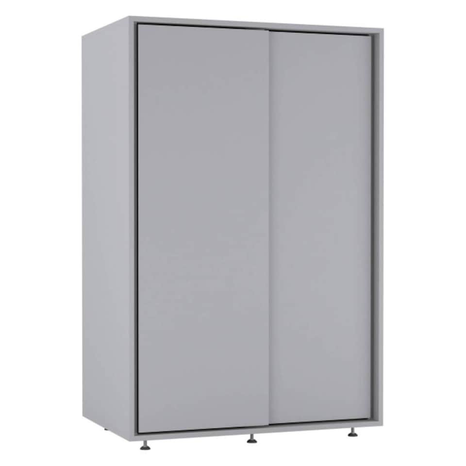 image 1 of URBNLIVING 2 Sliding Door Wardrobe 120cm Freestanding Unit | Multi | Grey Carcass + Grey Doors | 1