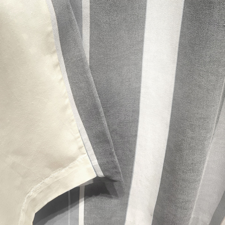image 1 of Fusion Whitworth Stripe Eyelet Curtains Grey