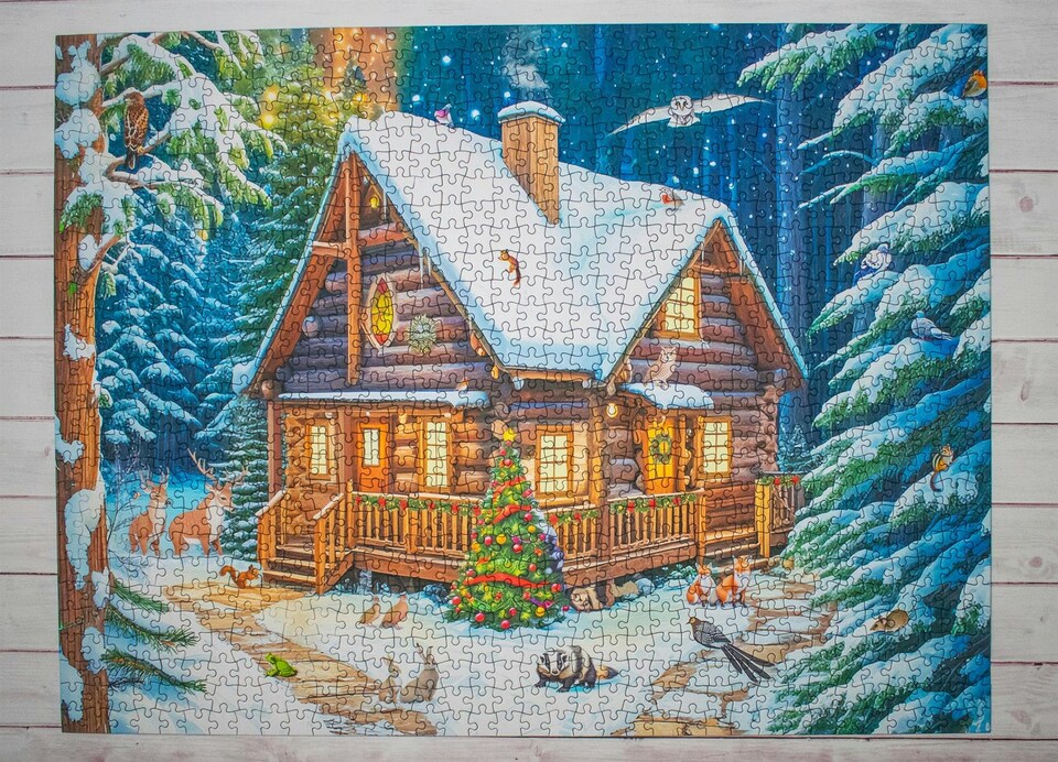 image 1 of Winter Cabin 1000 Piece Jigsaw Puzzle
