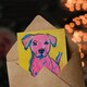 image 3 of Cute Puppy Pop Art Pink Yellow Blue Dog Lover Birthday Card