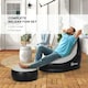 image 3 of Outsunny Inflatable Chair and Footstool for Gaming, Reading, Watching, Grey