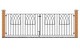 image 1 of Abbey Modern Double Driveway Gate - Solid Steel - Fits Gap of 2755 mm x 812 mm High - Electro Galvanised/Black Powder Coated | Black | 1