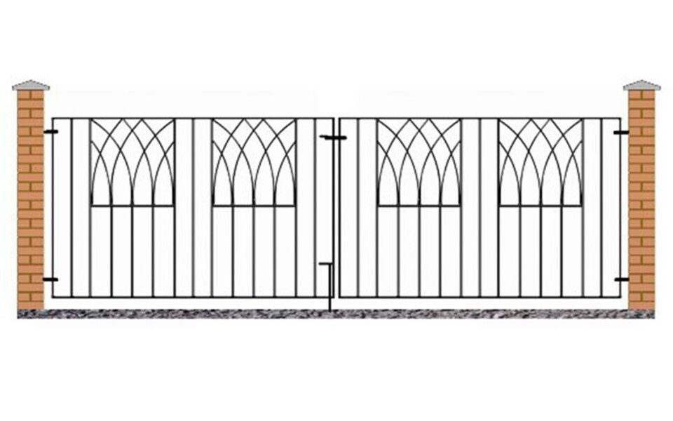 image 1 of Abbey Modern Double Driveway Gate - Solid Steel - Fits Gap of 2755 mm x 812 mm High - Electro Galvanised/Black Powder Coated | Black | 1