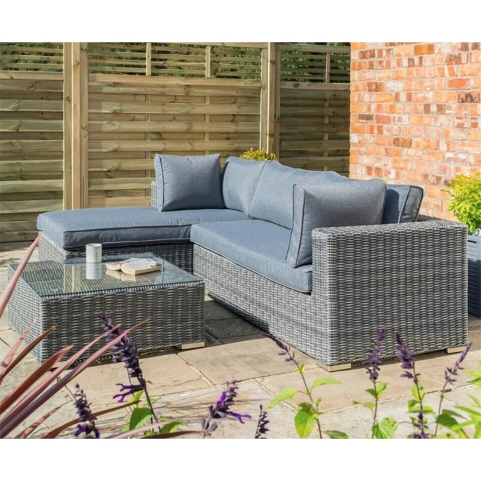 image 1 of 4 Seater Grey Weave Lounger Set