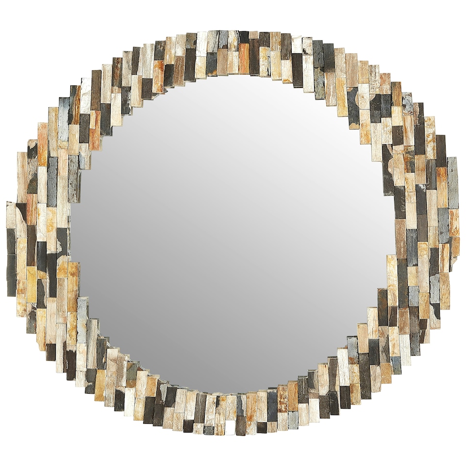 image 1 of Interiors by Premier Multi Tile Oval Wall Mirror Multi