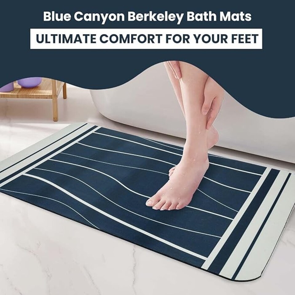 image 1 of Blue Canyon Berkeley Mat Blue Durable Anti Slip Indoor Outdoor Floor Mat