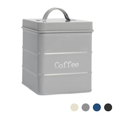 Harbour Housewares Grey Vintage Metal Kitchen Coffee Canister Kitchen Caddy Kitchen Storage Containers Canisters