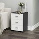 image 7 of Black 3-Drawer Bedside Table Grey | Colour: Cool Grey