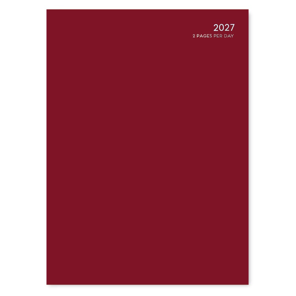 image 1 of MantraRaj 2027 Diary A5 2 Pages A Day Diary Hardback Year Planner Office Desk Diary (Red)