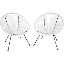 Garden chairs in retro design set of 2 | White | white | 1