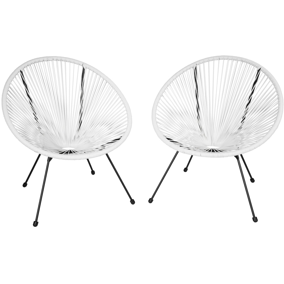image 1 of Garden chairs in retro design set of 2 | White | white | 1