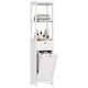 image 1 of HOMCOM Tall Bathroom Cabinet with Removable Laundry Basket, Slim Bathroom Storage Unit with Tilt-Out Laundry Cabinet, 2 Open Shelves and Drawer, 40 x 30 x 165 cm, White | White | White