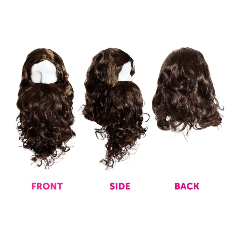 image 1 of Hungover Man Accessory Set - Wig, Beard & Sunglasses | Brown | One Size