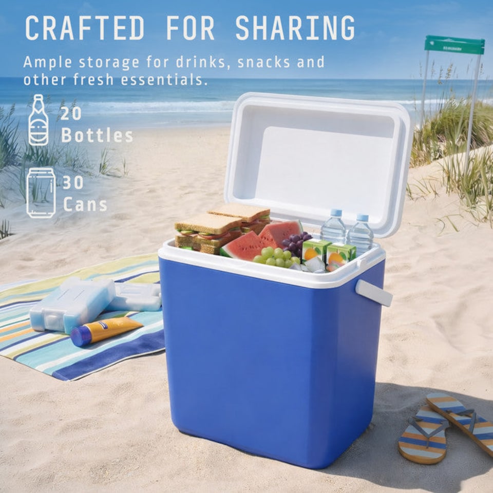 image 1 of Voyager Insulated Cool Box with Carry Handle and Secure Fitting Lid