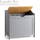 image 3 of Christow Wooden Laundry Box Bin Grey Bamboo Bathroom Storage Basket Linen Chest