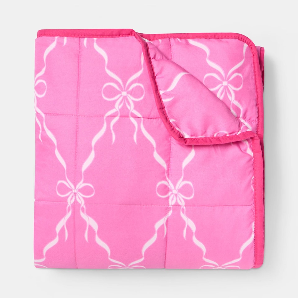 image 1 of OHS Bows 8kg Weighted Blanket Sensory Sleep Therapy Quilted Throw