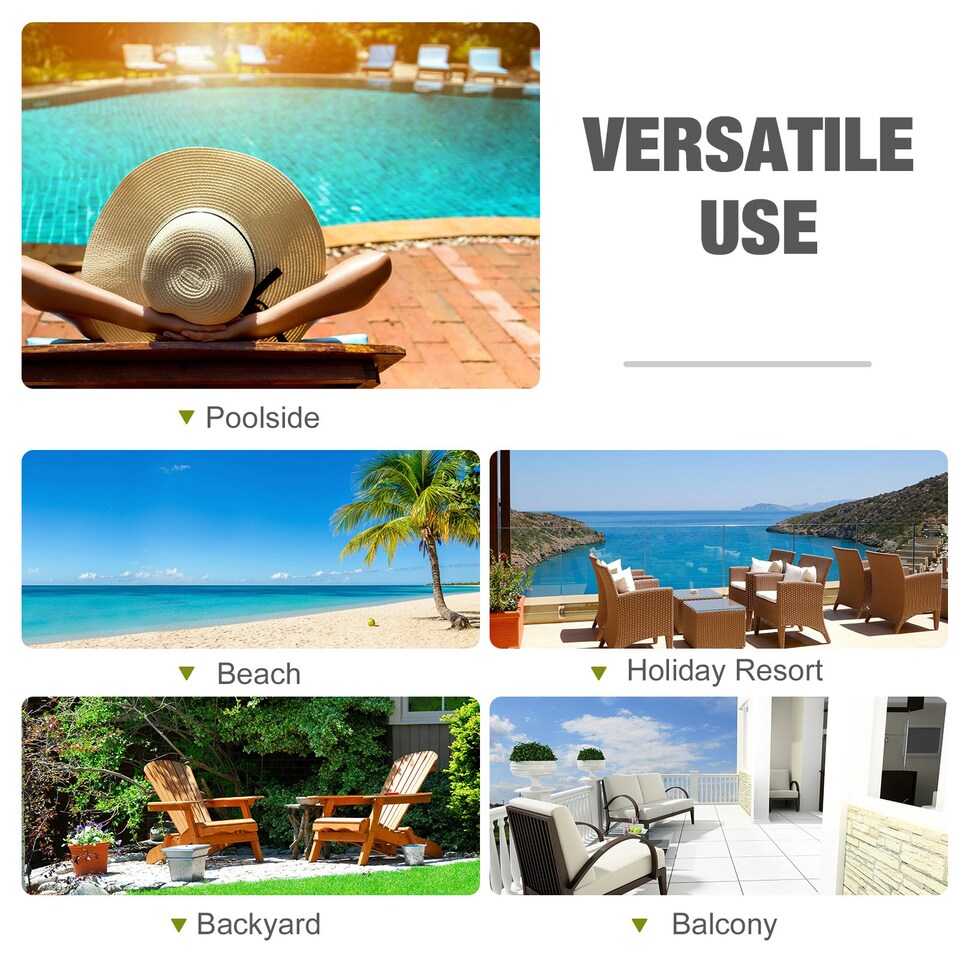 image 1 of Outsunny 2 Person Rattan Lounger Adjustable Double Chaise Chair w/ Cushion Grey