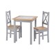image 1 of Salvador 1+2 Tile Top Dining Set - Slate Grey/Distressed Waxed Pine Grey