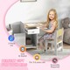 image 5 of ZONEKIZ Kids Desk and Chair Set for Ages 3-6 Years w/ Storage Drawer - White 