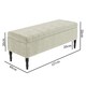image 3 of 137cm Paris Plain Ottoman Storage Bench -Naples Shoes Bench with Black Turned Wooden Legs - Cream Upholstery Storage Footstool