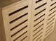 image 7 of Oslo 3 Door Wooden Shoe Storage Cabinet Rack Stand Cupboard Slatted Doors | Brown