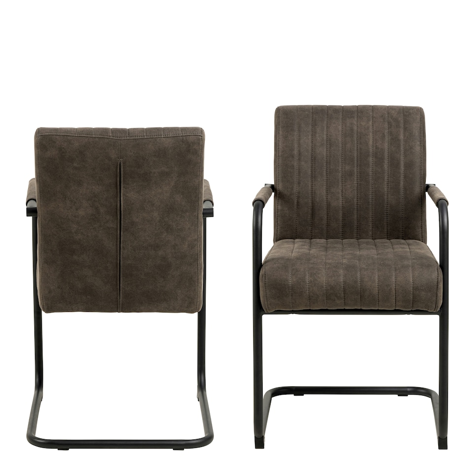 image 1 of Adele Dining Chair in Grey Fabric Set of 2