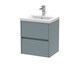 image 1 of Square Wall Hung 2 Drawer Vanity Unit & Basin, 500mm Matt Coastal Grey | Grey | Monument Grey | 390 x 510 x 579mm