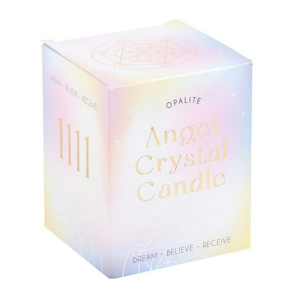 image 1 of Something Different 1111 Angel Number Crystal Chips Scented Candle - White/Clear - One Size