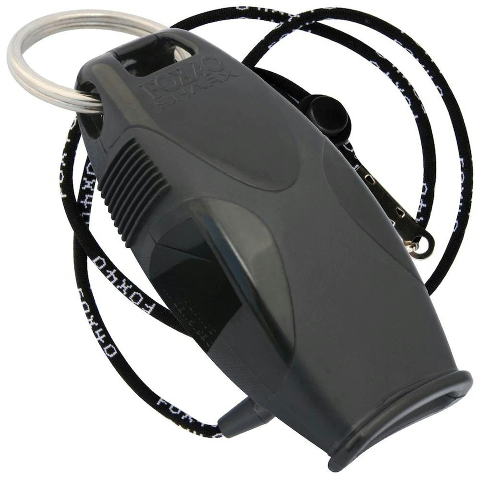 image 1 of Fox 40 Sharx Whistle and Lanyard - Black - One Size