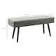 image 7 of HOMCOM End of Bed Bench, Upholstered Hallway Bedroom with Steel Legs, Grey