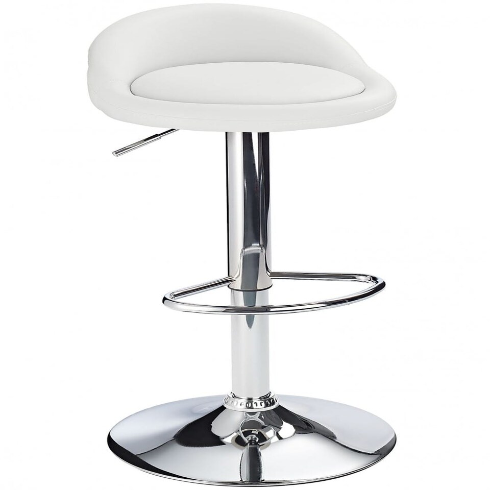 image 1 of Alex Real Leather Bar Stool Chrome Frame 4 Colours Height Adjustable Black