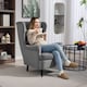 image 9 of HOMCOM Wingback Chair, Modern Accent Chair for Living Room Bedroom, Green