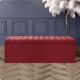 image 1 of 180cm Safar Large Striped Storage Ottoman Box, Red Plush Velvet Upholstered Deep Storage Ottoman End of Bed Bench