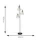 image 1 of ValueLights Balboa Painted Black Floor Lamp with Grey Tapered Shade and E27 Pear LED 4W Warm White 2700K Bulb