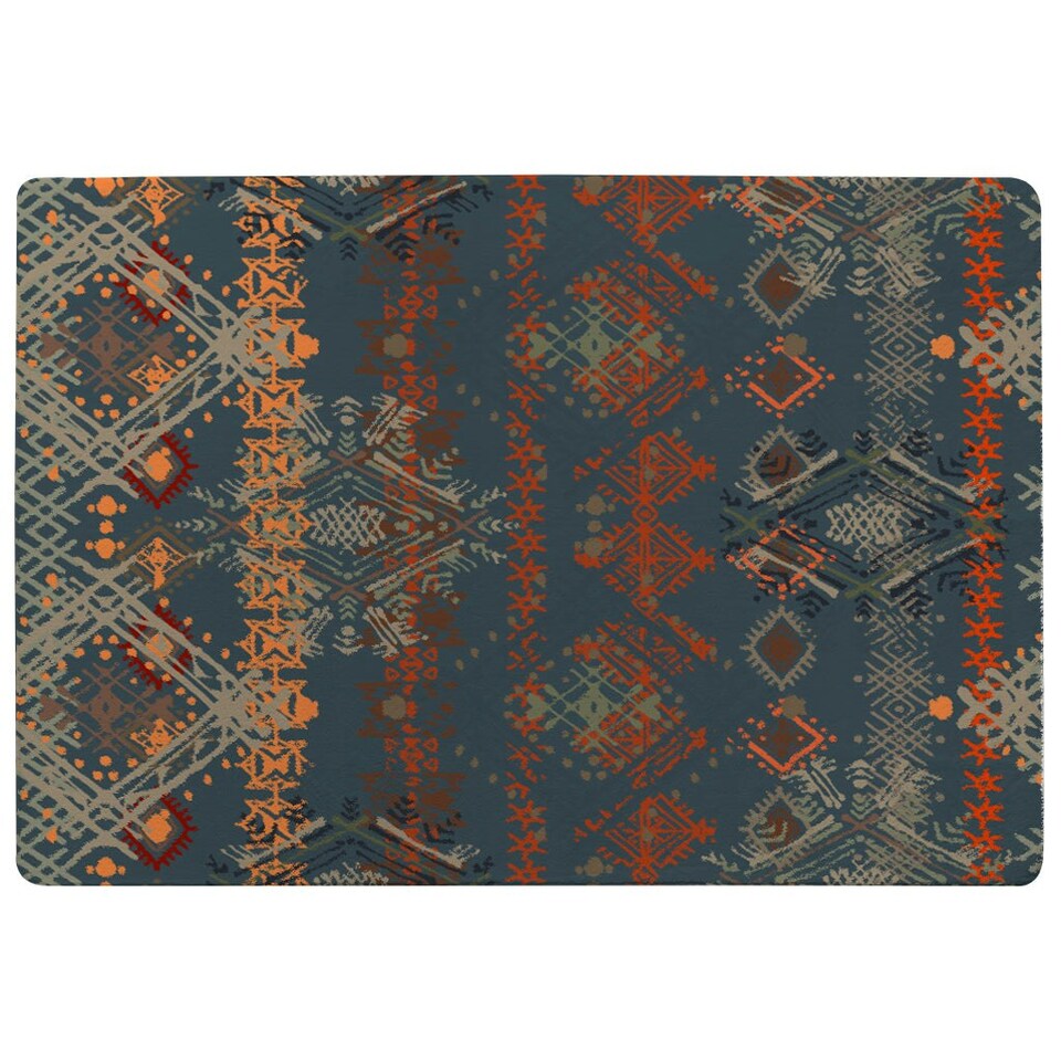image 1 of Ethnic boho distressed pattern (Rug) Multi | Large: 140x200cm