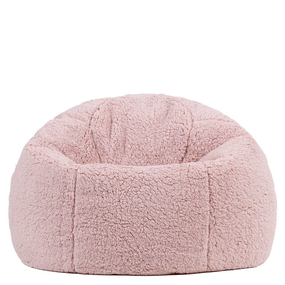image 1 of 2 Pack Icon Kids Kingston Teddy Berber Fleece Classic Dome Bean Bag, Light Pink