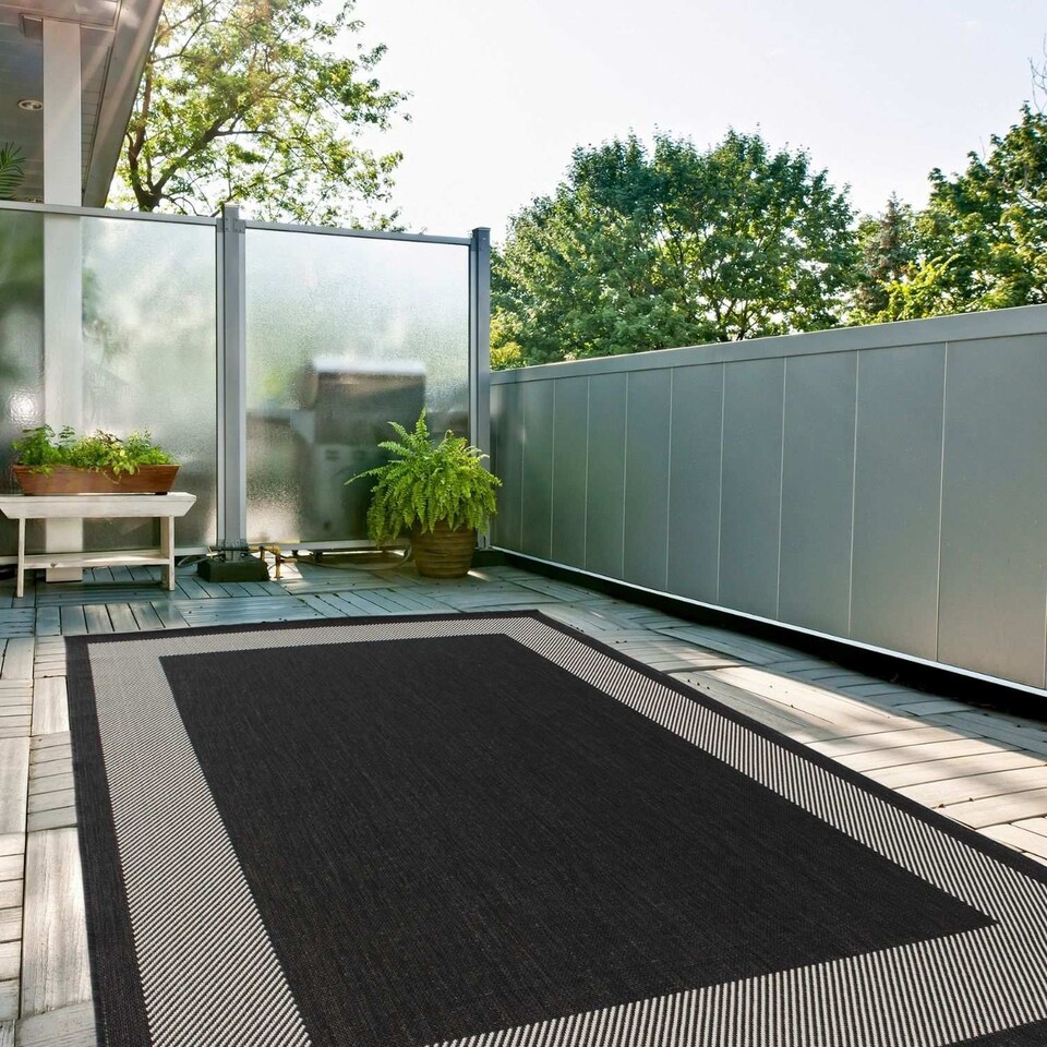 image 1 of The Rugs Outdoor Indoor Bordered Garden Patio Rug Weather Resistant | 200
