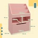 image 7 of HOMCOM Kids Bookshelf Bookcase with Storage Drawer with Wheels Toy Organiser | Pink
