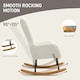 image 4 of HOMCOM Rocking Chair, Modern Armchair with Backrest for Bedroom, Light Pink Cream