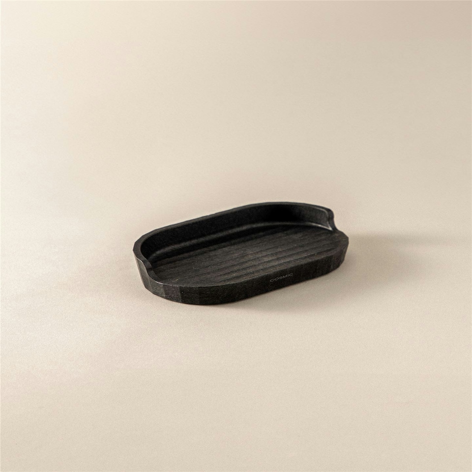 image 1 of Cosmic Countertop Soap Dish with Durable Plastic for Bathroom, Matt Finish Black