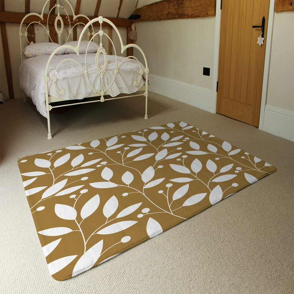 image 1 of White Leaves (Rug) Cream | XL: 160x230cm