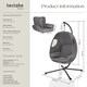 image 6 of Hanging Egg Chair Anika - with frame and extra thick seat cushion | Grey | anthracite | One Size | 1