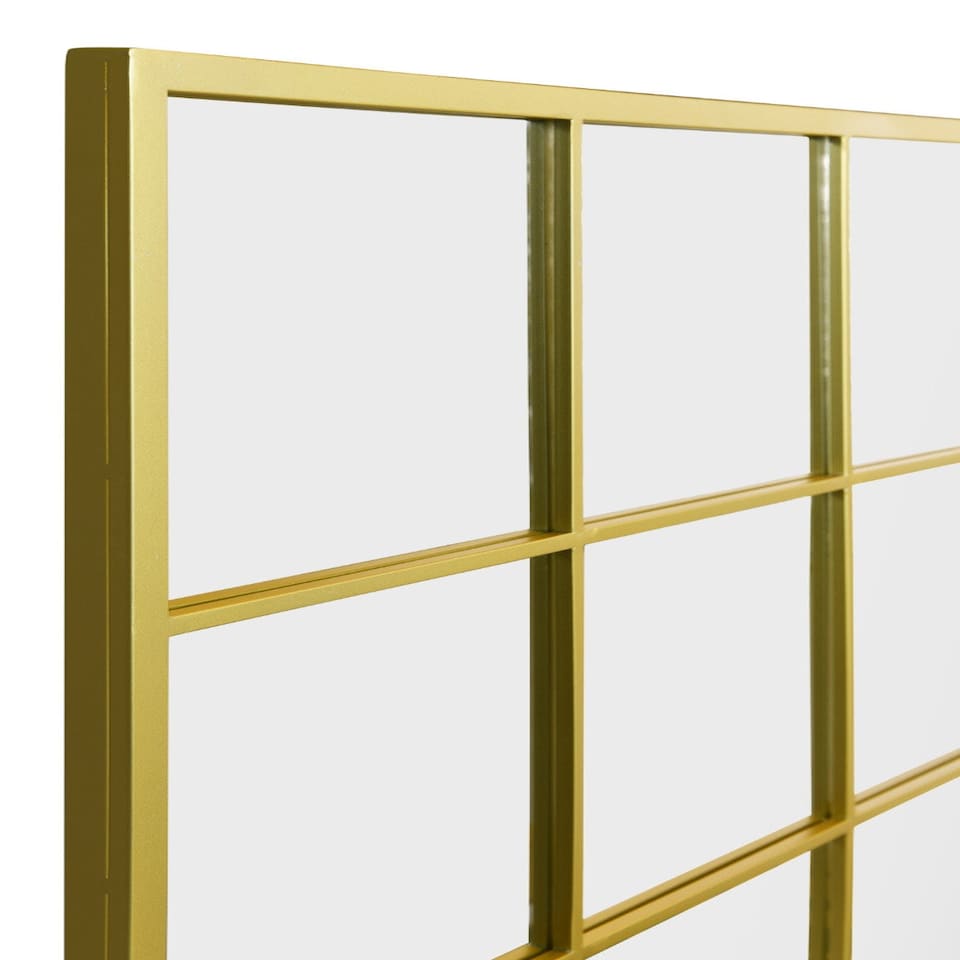 image 1 of The Fenestra - Gold Modern Window Leaner / Wall Mirror 69" X 33" (174CM X 85CM) Gold