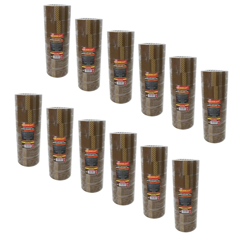image 1 of Brown Parcel Packaging Tape 48mm x 68 Metres per Roll Sealing Heavy Duty 72 Rolls