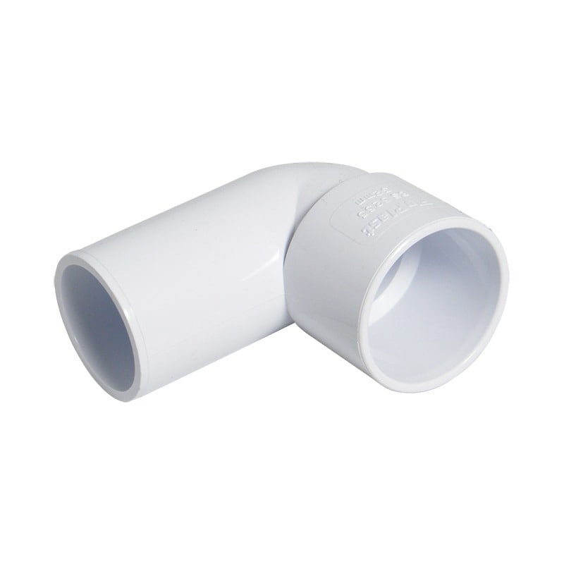 FloPlast Solvent Weld Waste Bend Swivel Male and Female - 90° x 40mm White - Pack of 2