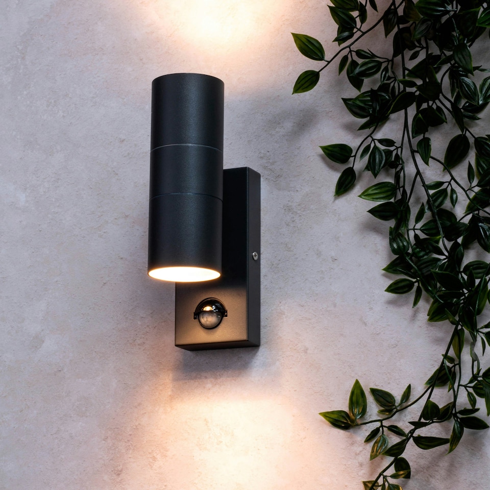 image 1 of BHS Jared Outdoor Wall Light with Sensor, Dark Grey